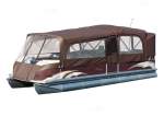 Champagne Pontoon Boar with full camper top