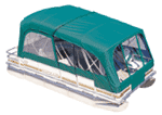 Fishing pontoon Boat with full camper top